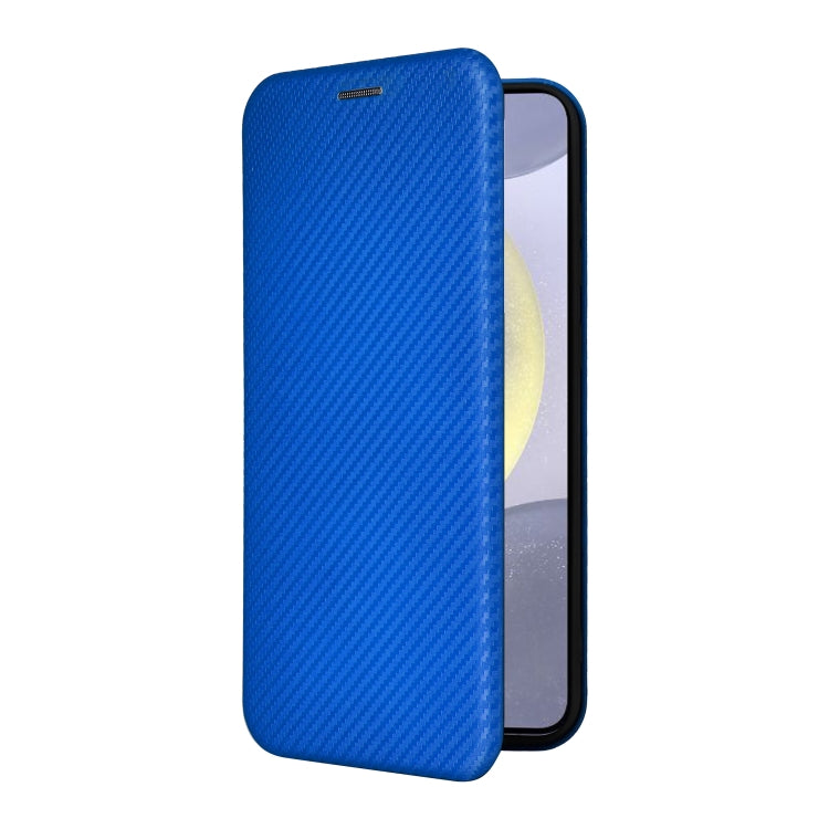 For Samsung Galaxy S25 5G Carbon Fiber Texture Flip Leather Phone Case(Blue) - Galaxy S25 5G Cases by PMC Jewellery | Online Shopping South Africa | PMC Jewellery | Buy Now Pay Later Mobicred