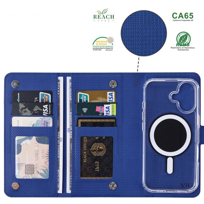 For iPhone 14 Pro Max ViLi GHA-C Series RFID MagSafe Magnetic Flip Leather Phone Case(Blue) - iPhone 14 Pro Max Cases by ViLi | Online Shopping South Africa | PMC Jewellery | Buy Now Pay Later Mobicred