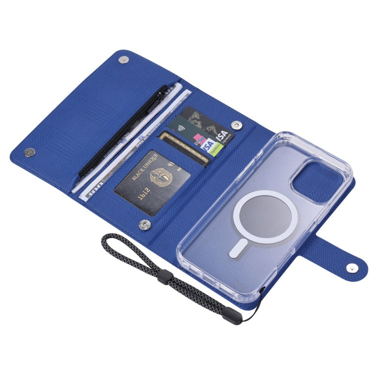 For iPhone 15 Pro ViLi GHB-C Series RFID MagSafe Magnetic Flip Leather Phone Case(Blue) - iPhone 15 Pro Cases by ViLi | Online Shopping South Africa | PMC Jewellery | Buy Now Pay Later Mobicred