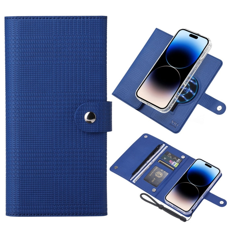 For iPhone 14 Pro ViLi GHB-C Series RFID MagSafe Magnetic Flip Leather Phone Case(Blue) - iPhone 14 Pro Cases by ViLi | Online Shopping South Africa | PMC Jewellery | Buy Now Pay Later Mobicred