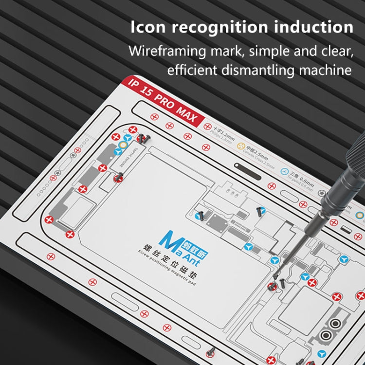 For iPhone 14 Pro MaAnt Double-sided Screw Positioning Flexible Soft Magnetic Pad - Magnetic Screws Mat by PMC Jewellery | Online Shopping South Africa | PMC Jewellery | Buy Now Pay Later Mobicred