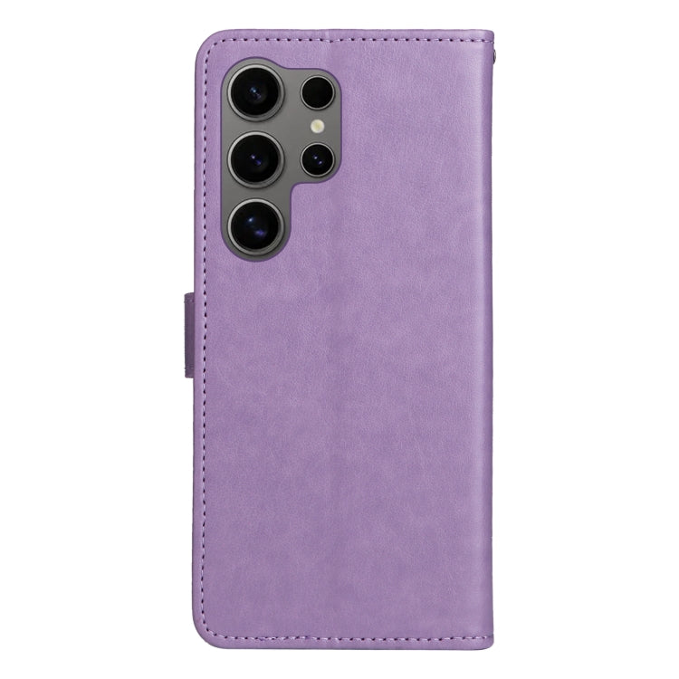 For Samsung Galaxy S25 Ultra 5G Cat and Bee Embossed Flip Leather Phone Case(Purple) - Galaxy S25 Ultra 5G Cases by PMC Jewellery | Online Shopping South Africa | PMC Jewellery | Buy Now Pay Later Mobicred