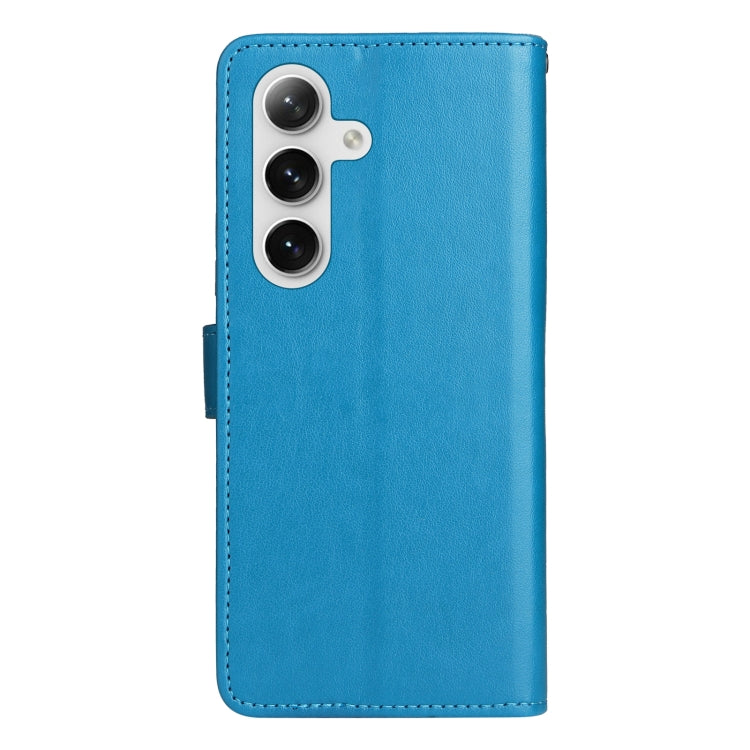 For Samsung Galaxy S25 / S24 5G Cat and Bee Embossed Flip Leather Phone Case(Blue) - Galaxy S25 5G Cases by PMC Jewellery | Online Shopping South Africa | PMC Jewellery | Buy Now Pay Later Mobicred