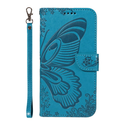 For Samsung Galaxy S25+ / S24+ 5G Swallowtail Butterfly Embossed Leather Phone Case(Blue) - Galaxy S25+ 5G Cases by PMC Jewellery | Online Shopping South Africa | PMC Jewellery | Buy Now Pay Later Mobicred