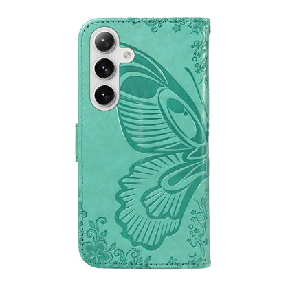 For Samsung Galaxy S25+ / S24+ 5G Swallowtail Butterfly Embossed Leather Phone Case(Green) - Galaxy S25+ 5G Cases by PMC Jewellery | Online Shopping South Africa | PMC Jewellery | Buy Now Pay Later Mobicred