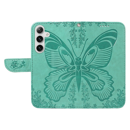 For Samsung Galaxy S25+ / S24+ 5G Swallowtail Butterfly Embossed Leather Phone Case(Green) - Galaxy S25+ 5G Cases by PMC Jewellery | Online Shopping South Africa | PMC Jewellery | Buy Now Pay Later Mobicred