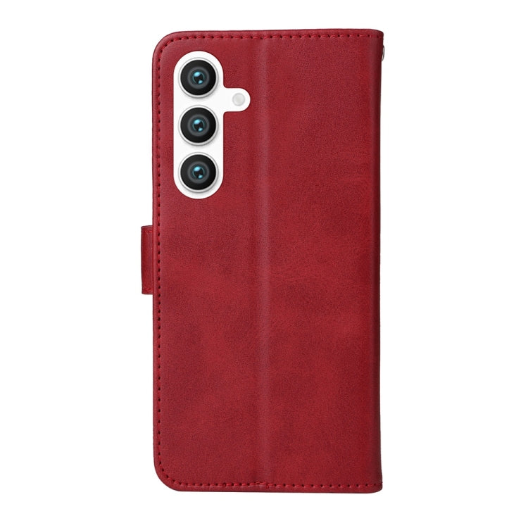 For Samsung Galaxy S25 5G Classic Calf Texture Flip Leather Phone Case(Red) - Galaxy S25 5G Cases by PMC Jewellery | Online Shopping South Africa | PMC Jewellery | Buy Now Pay Later Mobicred