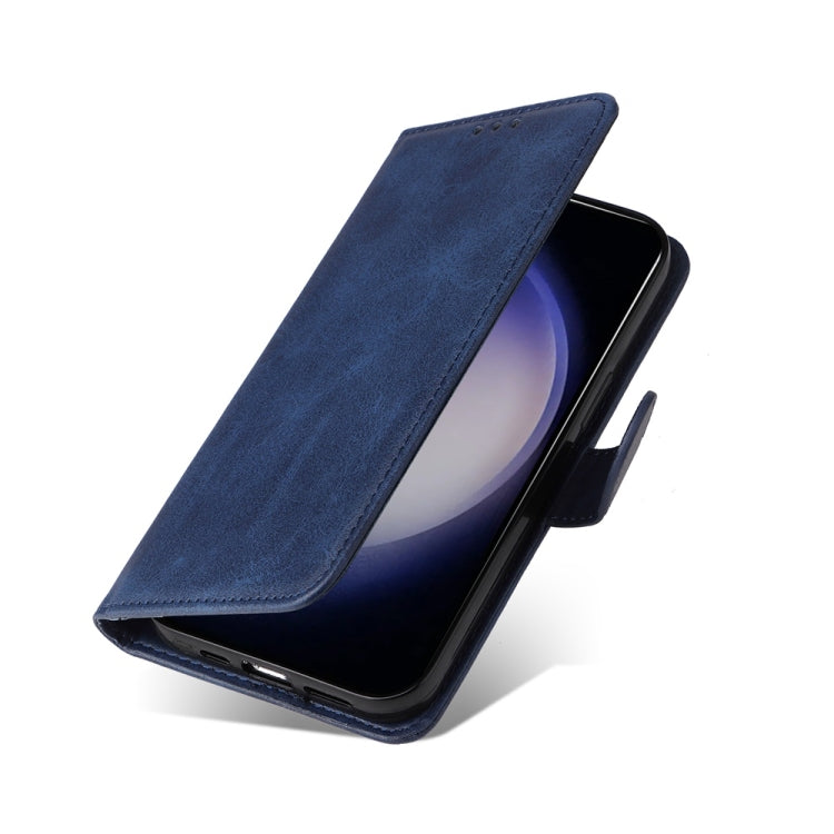 For Samsung Galaxy S25 5G Classic Calf Texture Flip Leather Phone Case(Blue) - Galaxy S25 5G Cases by PMC Jewellery | Online Shopping South Africa | PMC Jewellery | Buy Now Pay Later Mobicred