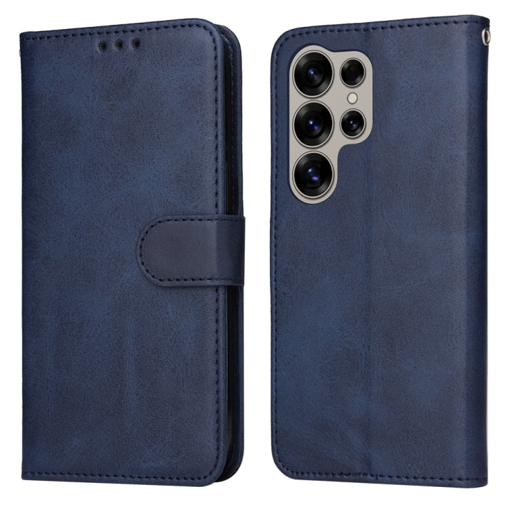 For Samsung Galaxy S25 Ultra 5G Classic Calf Texture Flip Leather Phone Case(Blue) - Galaxy S25 Ultra 5G Cases by PMC Jewellery | Online Shopping South Africa | PMC Jewellery | Buy Now Pay Later Mobicred