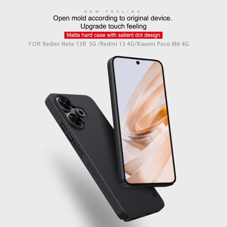 For Xiaomi Poco M6 4G NILLKIN Frosted PC Phone Case(Black) - Xiaomi Cases by NILLKIN | Online Shopping South Africa | PMC Jewellery | Buy Now Pay Later Mobicred