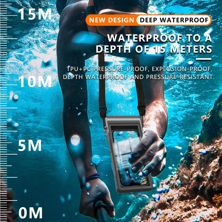 RedPepper 15m Depth Waterproof Phone Diving Pouch with Suction Cup(Black) - Waterproof Bag by RedPepper | Online Shopping South Africa | PMC Jewellery | Buy Now Pay Later Mobicred