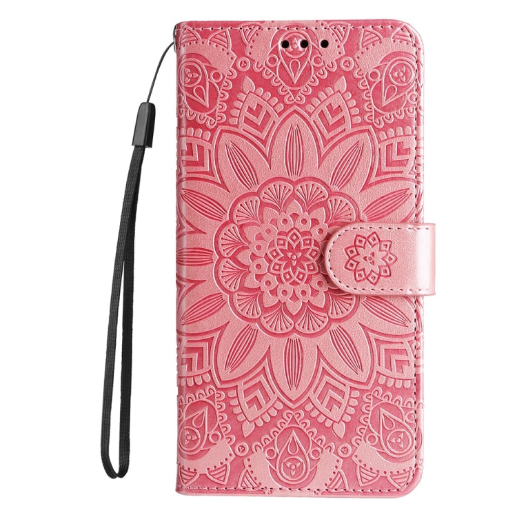 For Samsung Galaxy S25 5G Embossed Sunflower Leather Phone Case(Rose Gold) - Galaxy S25 5G Cases by PMC Jewellery | Online Shopping South Africa | PMC Jewellery | Buy Now Pay Later Mobicred