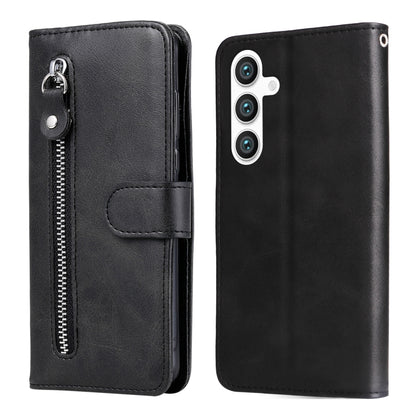 For Samsung Galaxy S25 5G Fashion Calf Texture Zipper Leather Phone Case(Black) - Galaxy S25 5G Cases by PMC Jewellery | Online Shopping South Africa | PMC Jewellery | Buy Now Pay Later Mobicred