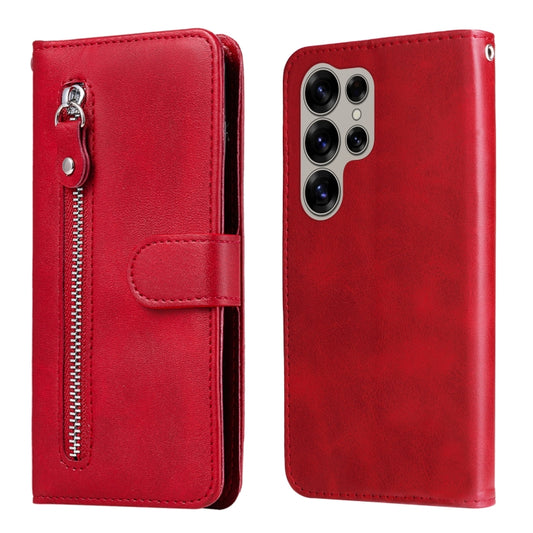 For Samsung Galaxy S25 Ultra 5G Fashion Calf Texture Zipper Leather Phone Case(Red) - Galaxy S25 Ultra 5G Cases by PMC Jewellery | Online Shopping South Africa | PMC Jewellery | Buy Now Pay Later Mobicred