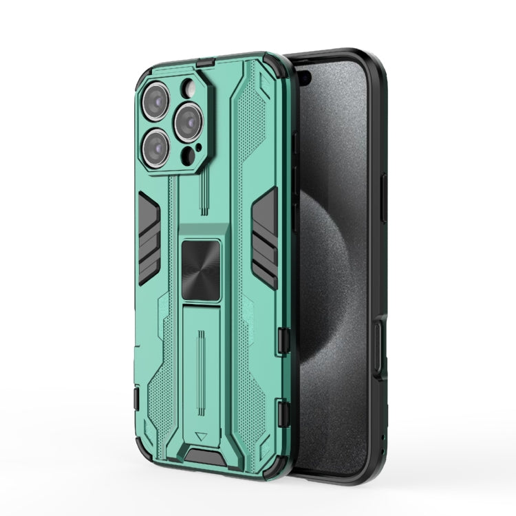 For iPhone 16 Pro Max Supersonic PC + TPU Holder Phone Case(Green) - iPhone 16 Pro Max Cases by PMC TechLife | Online Shopping South Africa | PMC TechLife | Buy Now Pay Later Mobicred
