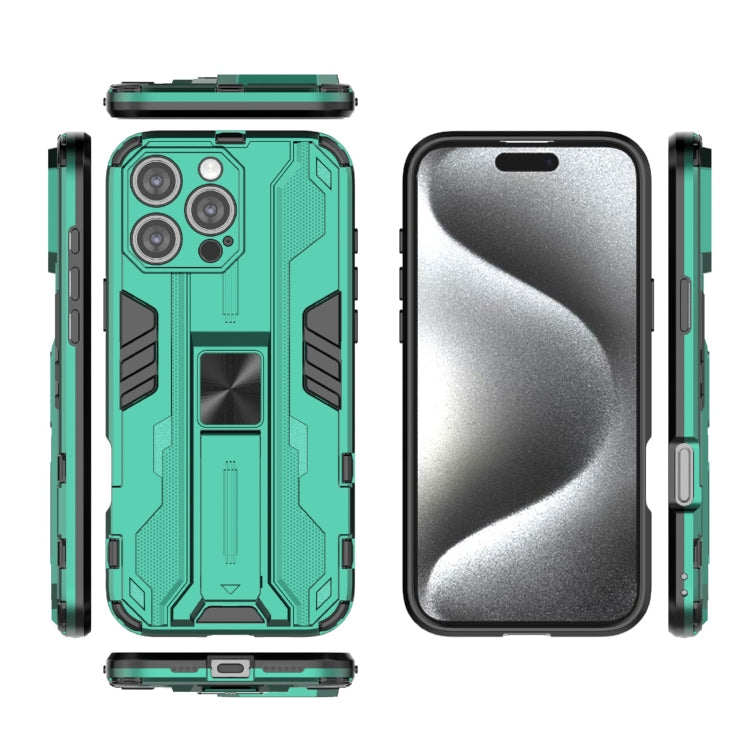 For iPhone 16 Pro Max Supersonic PC + TPU Holder Phone Case(Green) - iPhone 16 Pro Max Cases by PMC TechLife | Online Shopping South Africa | PMC TechLife | Buy Now Pay Later Mobicred