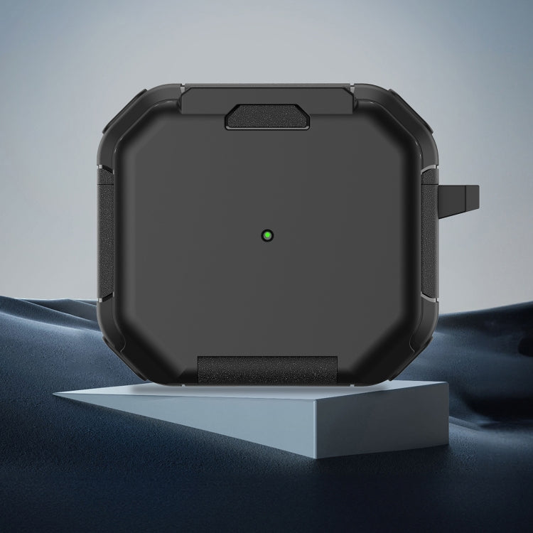 For AirPods 3 Phone Holder Design Earbuds Box Protective Case(Black) - For AirPods 3 by PMC Jewellery | Online Shopping South Africa | PMC Jewellery | Buy Now Pay Later Mobicred