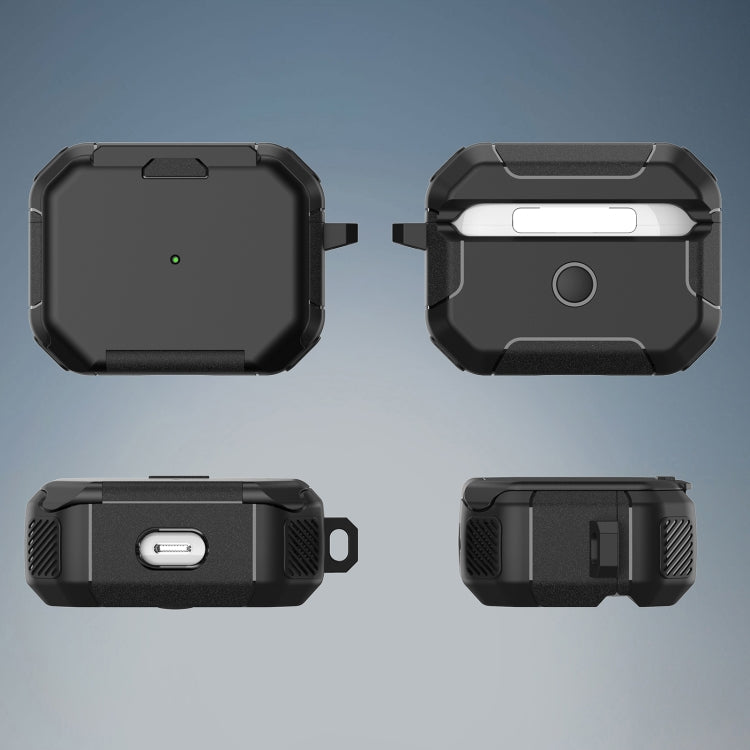 For AirPods 2 / 1 Phone Holder Design Earbuds Box Protective Case(Black) - For AirPods 1/2 by PMC Jewellery | Online Shopping South Africa | PMC Jewellery | Buy Now Pay Later Mobicred