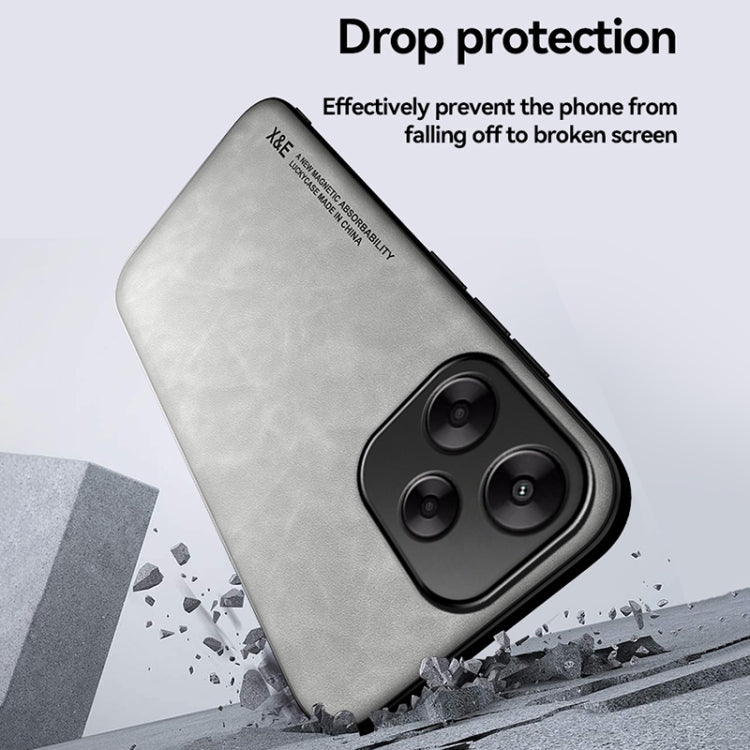 For Redmi K70 Ultra Skin Feel Magnetic Leather Back Phone Case(Light Grey) - Xiaomi Cases by PMC Jewellery | Online Shopping South Africa | PMC Jewellery | Buy Now Pay Later Mobicred