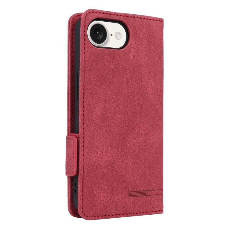 For iPhone 16e Magnetic Clasp Leather Phone Case(Red) - iPhone 16e Cases by PMC TechLife | Online Shopping South Africa | PMC TechLife | Buy Now Pay Later Mobicred