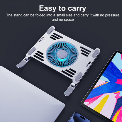 R- JUST HZ44 Aluminum Alloy Laptop Cooling Stand(Black) - MacBook Holder by R-JUST | Online Shopping South Africa | PMC Jewellery | Buy Now Pay Later Mobicred