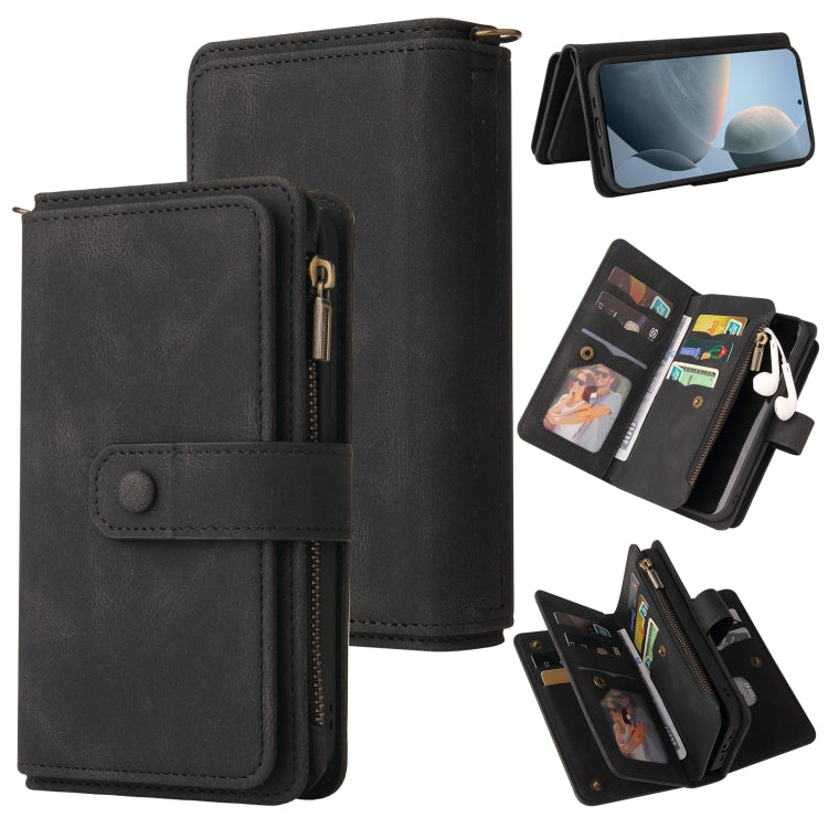 For Redmi K70 Skin Feel Multi Card Slots Zipper Wallet Leather Phone Case(Black) - K70 Cases by PMC Jewellery | Online Shopping South Africa | PMC Jewellery | Buy Now Pay Later Mobicred