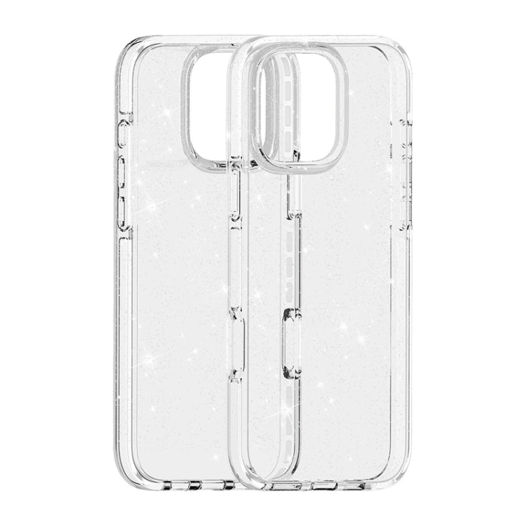 For iPhone 16 Pro Dual Color Clear Glitter TPU + TPE Full Coverage Phone Case(Glitter White) - iPhone 16 Pro Cases by PMC Jewellery | Online Shopping South Africa | PMC Jewellery | Buy Now Pay Later Mobicred