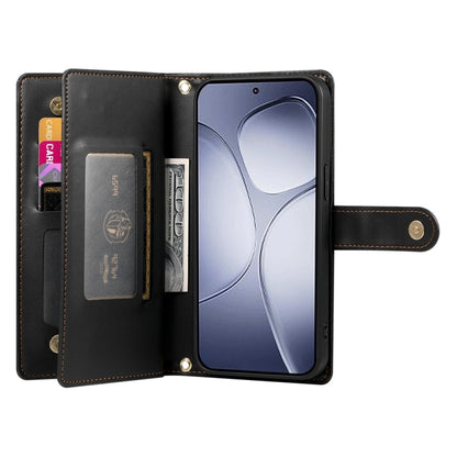 For Redmi K70 Ultra Nine Card-slot Zipper Wallet Bag Leather Phone Case(Black) - Xiaomi Cases by PMC Jewellery | Online Shopping South Africa | PMC Jewellery | Buy Now Pay Later Mobicred