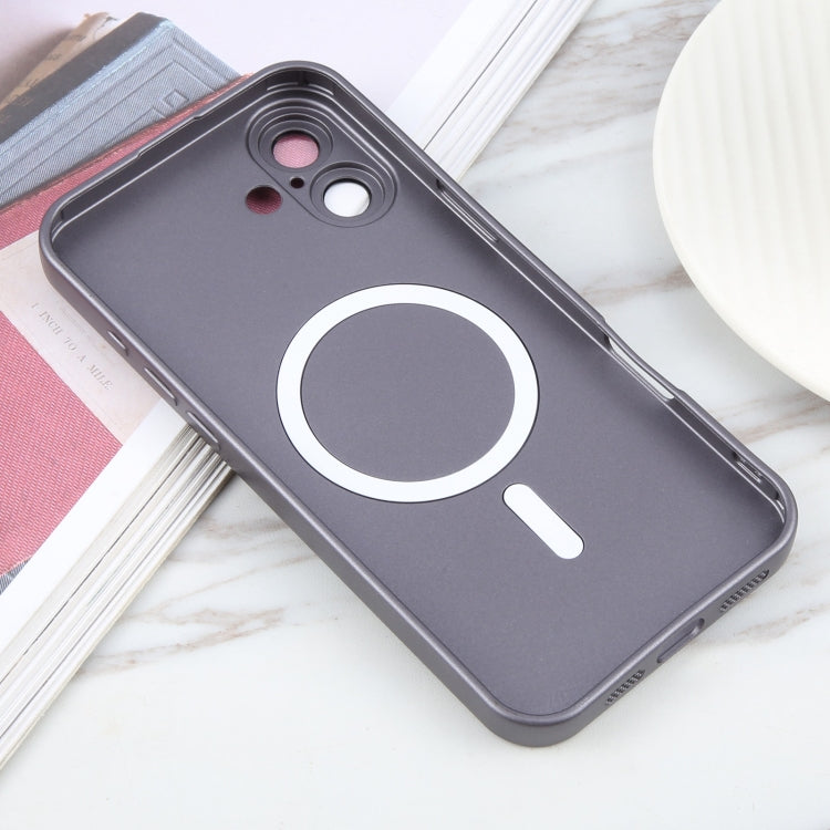 For iPhone 16 Liquid TPU Silicone Solid Color MagSafe Phone Case(Grey) - iPhone 16 Cases by PMC Jewellery | Online Shopping South Africa | PMC Jewellery | Buy Now Pay Later Mobicred