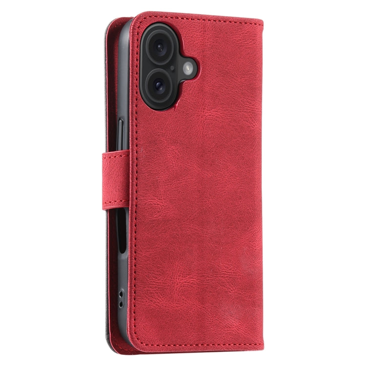 For iPhone 16 Nail Skin Feel Stitching Calf Texture Leather Phone Case(Red) - iPhone 16 Cases by PMC Jewellery | Online Shopping South Africa | PMC Jewellery | Buy Now Pay Later Mobicred