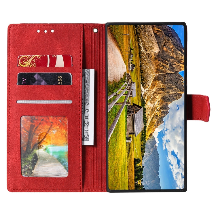 For iPhone 16 Nail Skin Feel Stitching Calf Texture Leather Phone Case(Red) - iPhone 16 Cases by PMC TechLife | Online Shopping South Africa | PMC TechLife | Buy Now Pay Later Mobicred