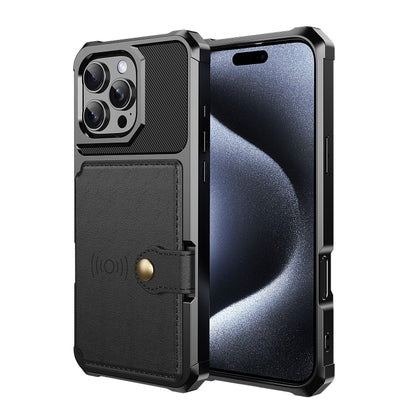 For iPhone 16 Pro Magnetic Wallet Card Bag Leather Phone Case(Black) - iPhone 16 Pro Cases by PMC Jewellery | Online Shopping South Africa | PMC Jewellery | Buy Now Pay Later Mobicred