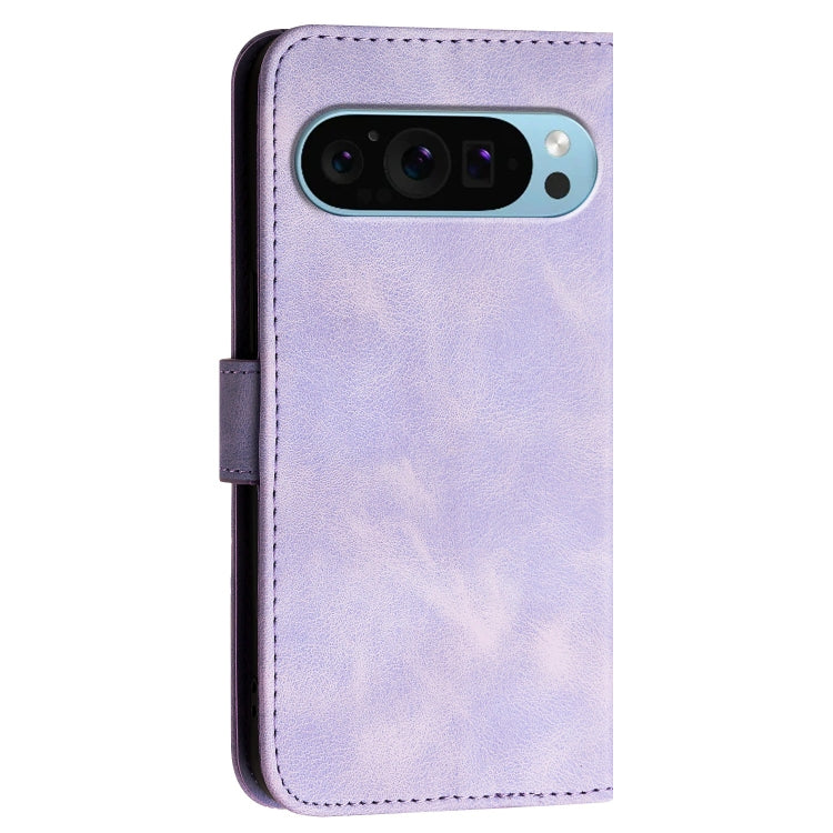 For Google Pixel 9 Pro XL YX0080 Grid Butterfly Embossed Pattern Flip Leather Phone Case with Lanyard(Light Purple) - Google Cases by PMC Jewellery | Online Shopping South Africa | PMC Jewellery | Buy Now Pay Later Mobicred