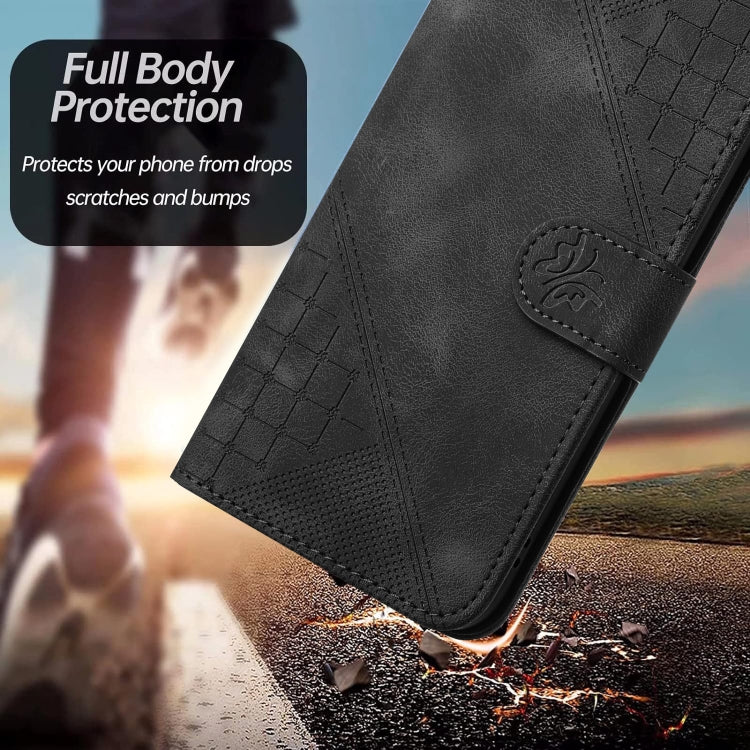 For Google Pixel 9 / 9 Pro YX0080 Grid Butterfly Embossed Pattern Flip Leather Phone Case with Lanyard(Black) - Google Cases by PMC Jewellery | Online Shopping South Africa | PMC Jewellery | Buy Now Pay Later Mobicred