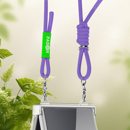 For Samsung Galaxy Z Flip4 GKK Airbag Hinge Full Coverage Phone Case with Crossbody Rope(Purple) - Galaxy Z Flip4 5G Cases by GKK | Online Shopping South Africa | PMC Jewellery | Buy Now Pay Later Mobicred