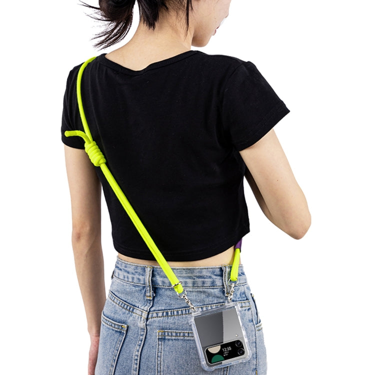 For Samsung Galaxy Z Flip3 GKK Airbag Hinge Full Coverage Phone Case with Crossbody Rope(Yellow) - Galaxy Phone Cases by GKK | Online Shopping South Africa | PMC Jewellery | Buy Now Pay Later Mobicred