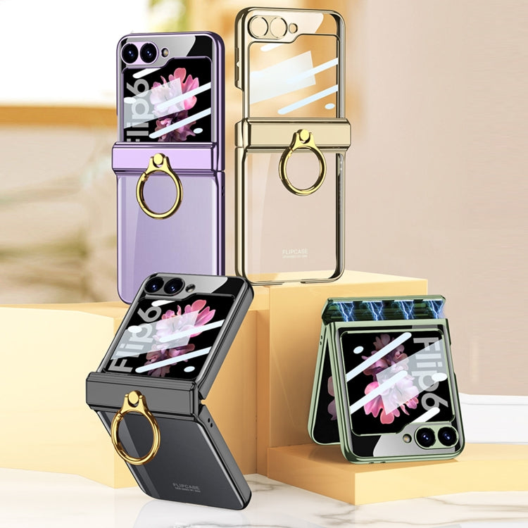 For Samsung Galaxy Z Flip6 GKK Integrated  Magnetic Folding Phantom Rotary Phone Case with Ring Holder(Purple) - Galaxy Z Flip6 5G Cases by GKK | Online Shopping South Africa | PMC Jewellery | Buy Now Pay Later Mobicred