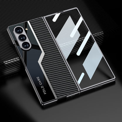 For Samsung Galaxy Z Fold6 GKK Integrated Plating TPU + Leather Supercar Full Coverage Phone Case(Carbon Fiber) - Galaxy Z Fold6 5G Cases by GKK | Online Shopping South Africa | PMC Jewellery | Buy Now Pay Later Mobicred