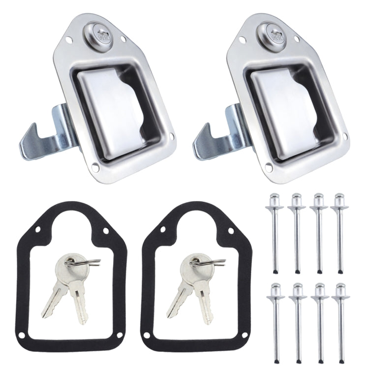 2 Sets / Pack Trailer / Yacht / Truck Stainless Steel Tool Box Lock Paddle Latch & Keys - Locks & Hasps by PMC Jewellery | Online Shopping South Africa | PMC Jewellery | Buy Now Pay Later Mobicred