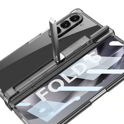 For Samsung Galaxy Z Fold6 GKK Integrated Airbag Hinge Full Coverage Phone Case with Holder / Pen Box, Not Included Pen(Transparent) - Galaxy Z Fold6 5G Cases by GKK | Online Shopping South Africa | PMC Jewellery | Buy Now Pay Later Mobicred