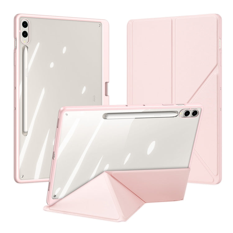 For Samsung Galaxy Tab S9+ / S9 FE+ DUX DUCIS Magi Series Smart Leather Tablet Case(Pink) - Galaxy Tab S9+ Cases by DUX DUCIS | Online Shopping South Africa | PMC Jewellery | Buy Now Pay Later Mobicred