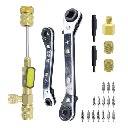 23pcs / Set Air Conditioning Valve Core Remover with Wrench(Gold) - Booster Cable & Clip by PMC Jewellery | Online Shopping South Africa | PMC Jewellery | Buy Now Pay Later Mobicred