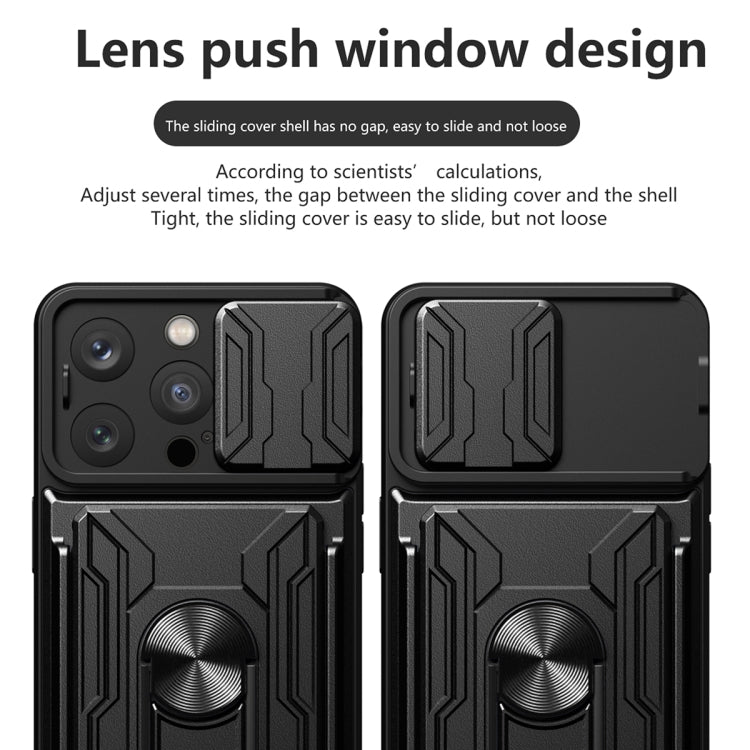 For iPhone 16 Pro Sliding Camshield TPU+PC Phone Case with Card Slot(White) - free shipping - PMC TechLife - Order now!