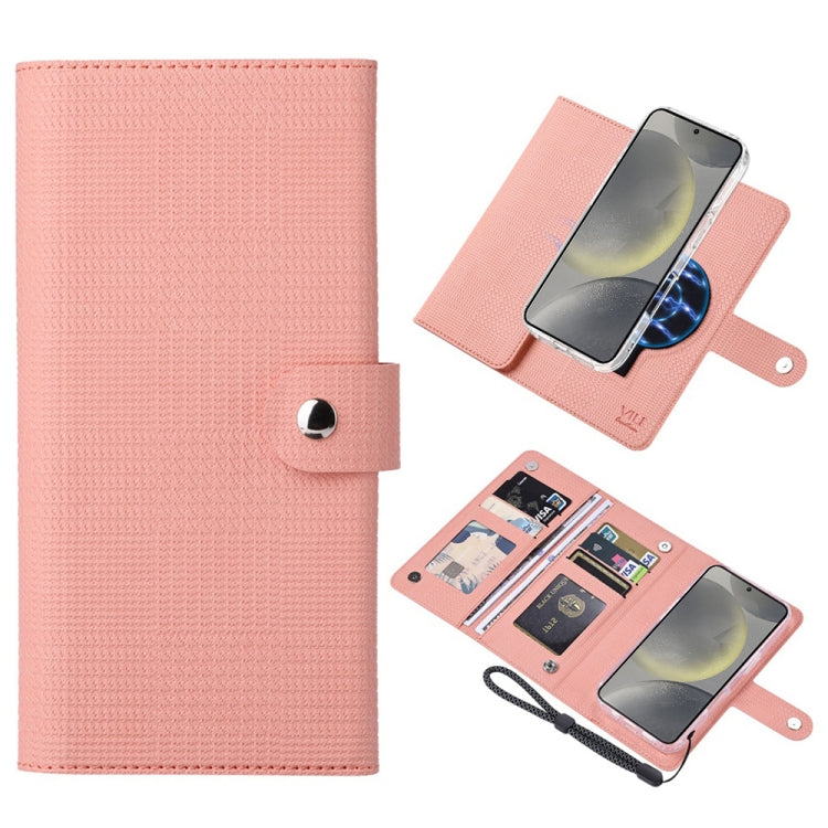 For Samsung Galaxy S24 5G ViLi GHA-C Series RFID MagSafe Magnetic Flip Leather Phone Case(Pink) - Galaxy S24 5G Cases by ViLi | Online Shopping South Africa | PMC Jewellery | Buy Now Pay Later Mobicred