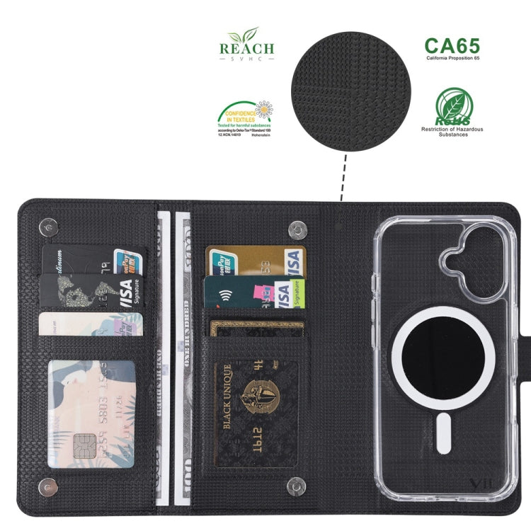 For Samsung Galaxy S24 5G ViLi GHA-C Series RFID MagSafe Magnetic Flip Leather Phone Case(Black) - Galaxy S24 5G Cases by ViLi | Online Shopping South Africa | PMC Jewellery | Buy Now Pay Later Mobicred