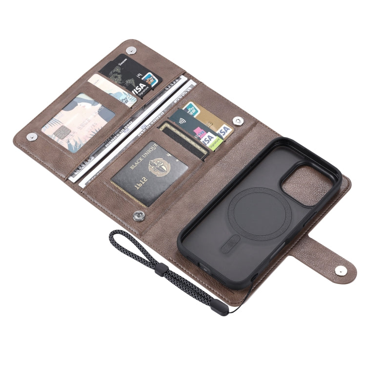 For iPhone 16 Pro ViLi GVA Series MagSafe Magnetic RFID Leather Phone Case(Coffee) - iPhone 16 Pro Cases by ViLi | Online Shopping South Africa | PMC Jewellery | Buy Now Pay Later Mobicred