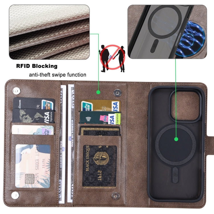 For iPhone 16 Pro ViLi GVA Series MagSafe Magnetic RFID Leather Phone Case(Coffee) - iPhone 16 Pro Cases by ViLi | Online Shopping South Africa | PMC Jewellery | Buy Now Pay Later Mobicred