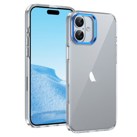 For iPhone 16 Plus Ice Feel HD Transparent PC Full Coverage Phone Case(Blue) - iPhone 16 Plus Cases by PMC Jewellery | Online Shopping South Africa | PMC Jewellery | Buy Now Pay Later Mobicred