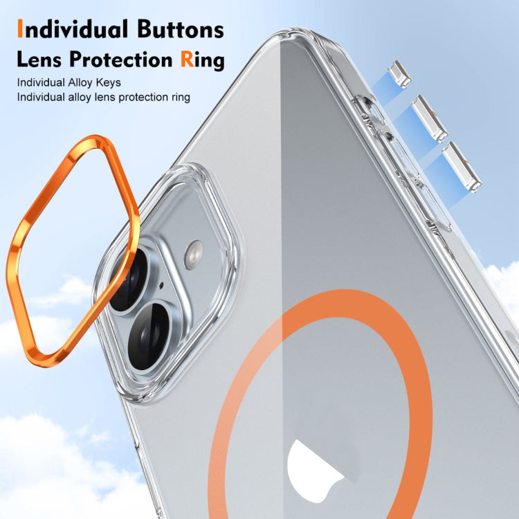 For iPhone 16 Ice Feel HD Transparent MagSafe PC Full Coverage Phone Case(Orange) - iPhone 16 Cases by PMC TechLife | Online Shopping South Africa | PMC TechLife | Buy Now Pay Later Mobicred