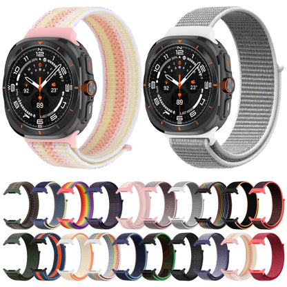 For Samsung Galaxy Watch Ultra 47mm Plastic Connector Nylon Loop Watch Band(Black Orange) - Watch Bands by PMC Jewellery | Online Shopping South Africa | PMC Jewellery | Buy Now Pay Later Mobicred